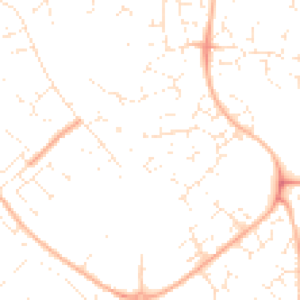 Daytime road noise heatmap for GL4 4AJ