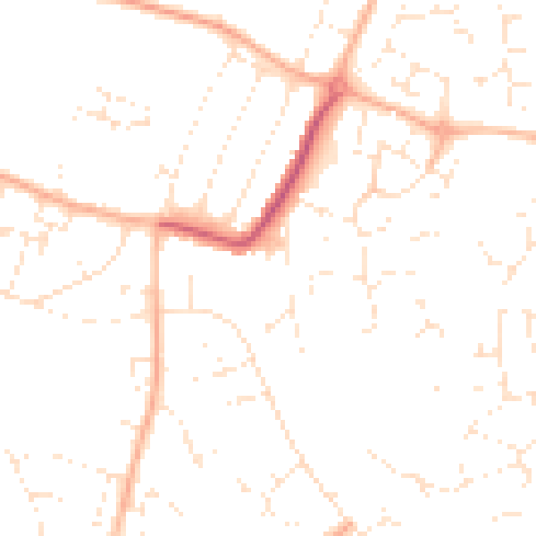 Daytime road noise heatmap for GL4 4AQ