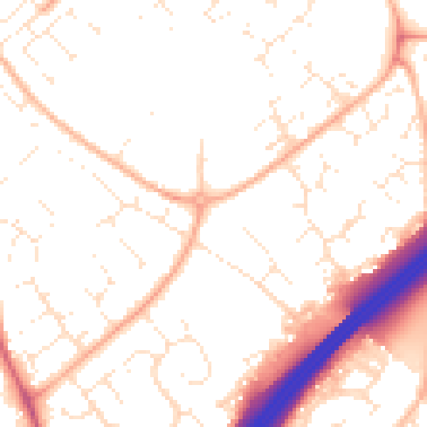Daytime road noise heatmap for GL4 4BH