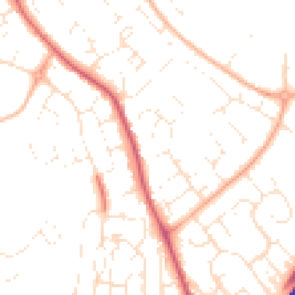 Daytime road noise heatmap for GL4 4DA