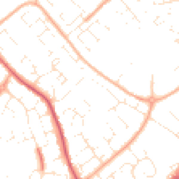 Daytime road noise heatmap for GL4 4DG