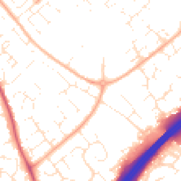 Daytime road noise heatmap for GL4 4FG