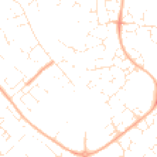 Daytime road noise heatmap for GL4 4GP