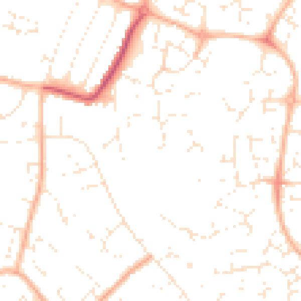 Daytime road noise heatmap for GL4 4PE
