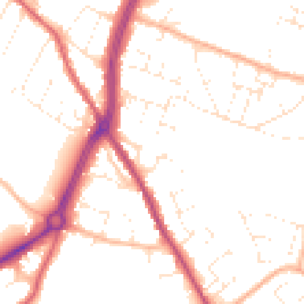 Daytime road noise heatmap for GL4 4PW