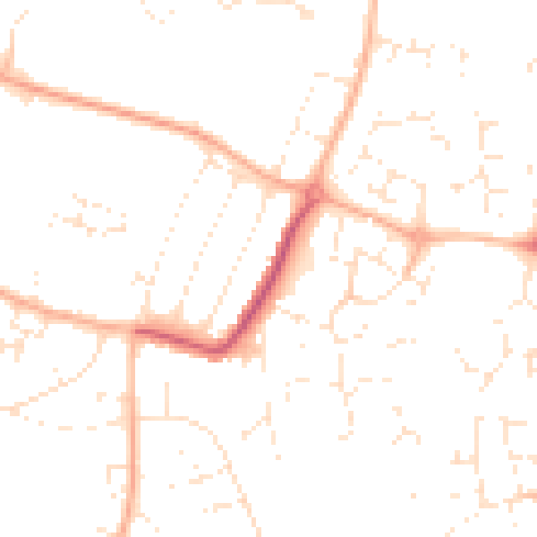 Daytime road noise heatmap for GL4 4QL