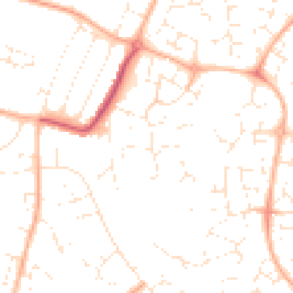 Daytime road noise heatmap for GL4 4QR