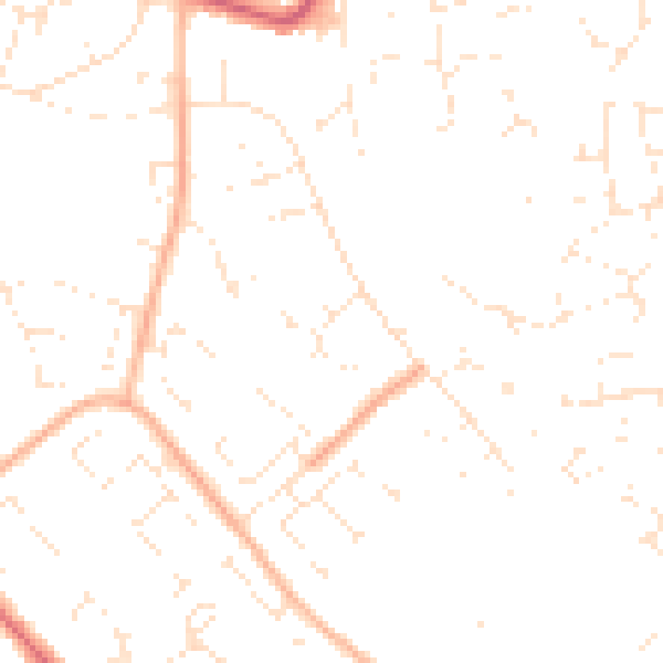 Daytime road noise heatmap for GL4 4WE