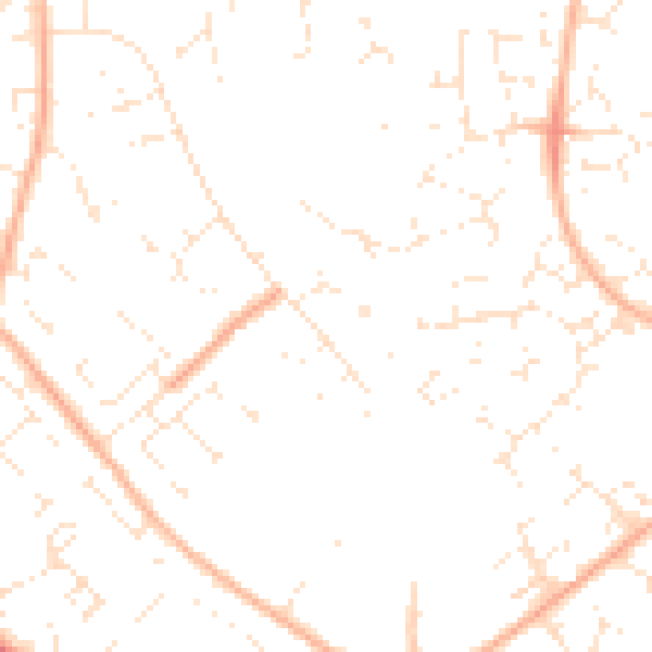 Daytime road noise heatmap for GL4 4WG