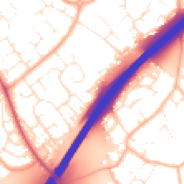 Daytime road noise heatmap for GL4 5BP