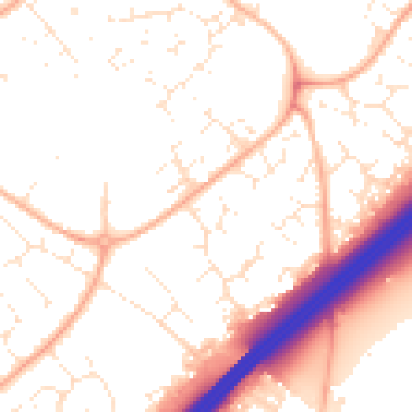 Daytime road noise heatmap for GL4 5BS