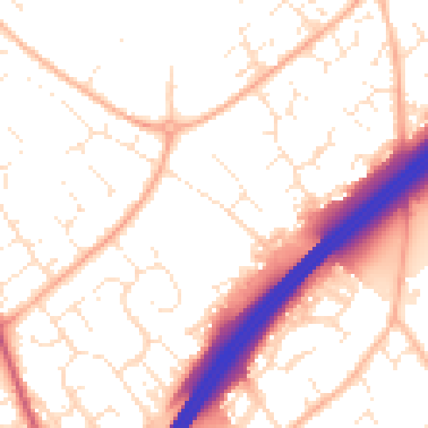 Daytime road noise heatmap for GL4 5DP