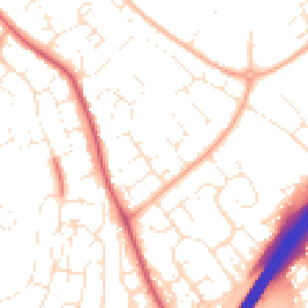 Daytime road noise heatmap for GL4 5EX