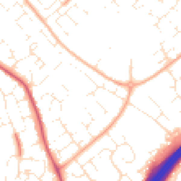 Daytime road noise heatmap for GL4 5FA