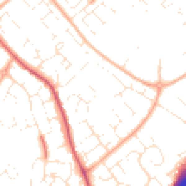 Daytime road noise heatmap for GL4 5FJ