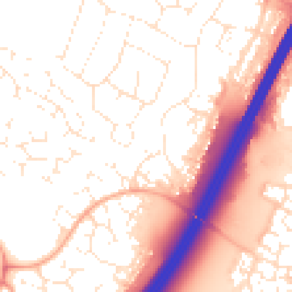 Daytime road noise heatmap for GL4 5LG