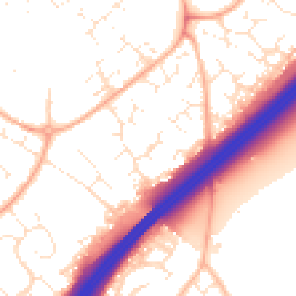 Daytime road noise heatmap for GL4 5UD