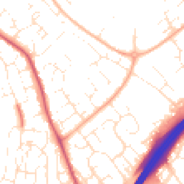 Daytime road noise heatmap for GL4 5XT