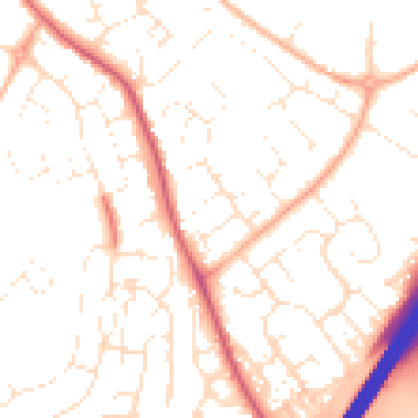 Daytime road noise heatmap for GL4 5XY