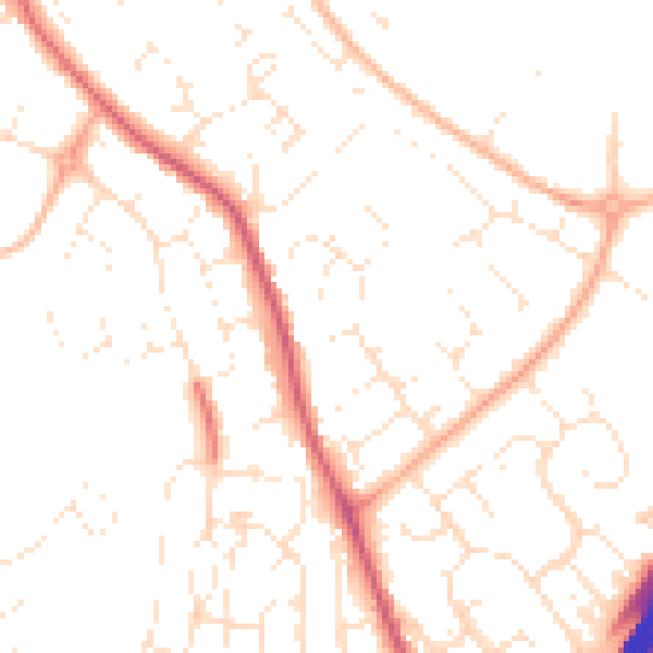 Daytime road noise heatmap for GL4 5YB
