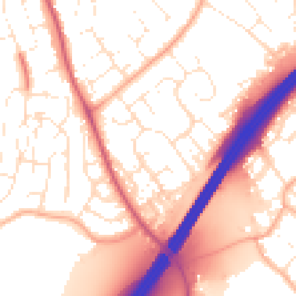 Daytime road noise heatmap for GL4 5YE