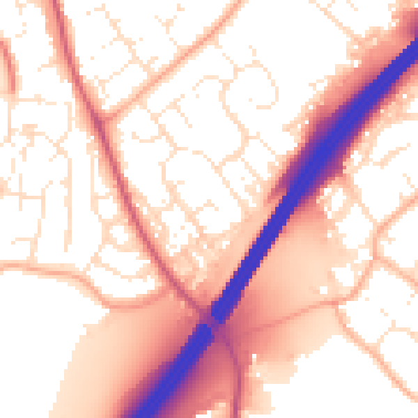Daytime road noise heatmap for GL4 5YF