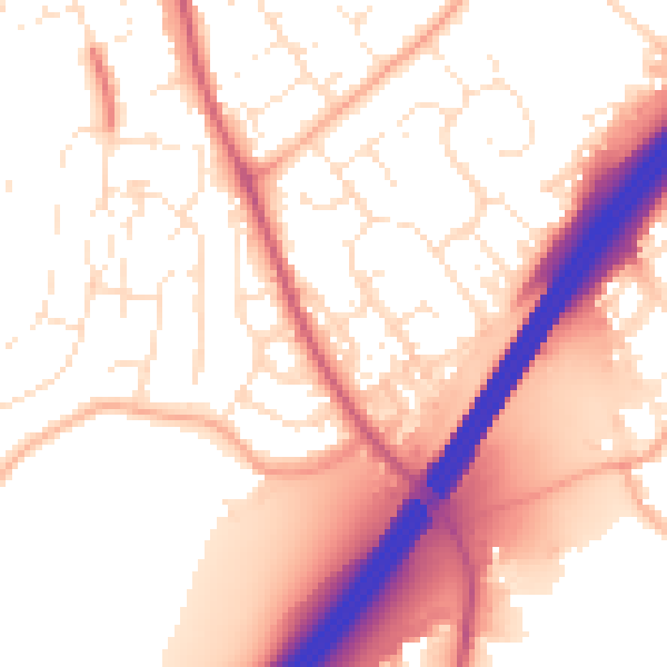 Daytime road noise heatmap for GL4 5YU