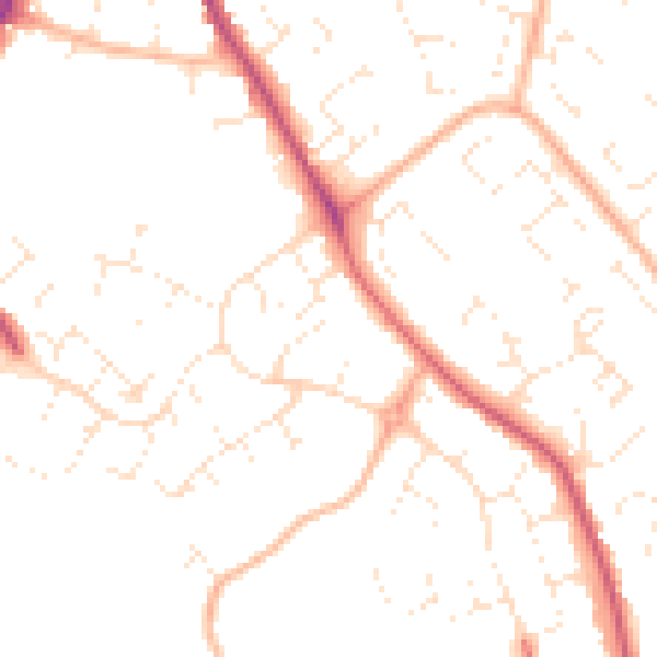 Daytime road noise heatmap for GL4 6AB