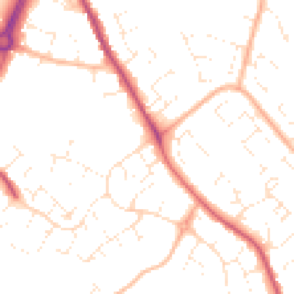 Daytime road noise heatmap for GL4 6AE