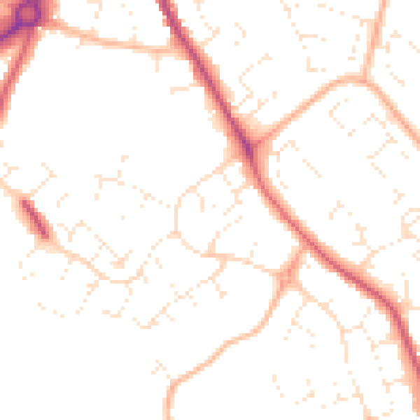 Daytime road noise heatmap for GL4 6AJ