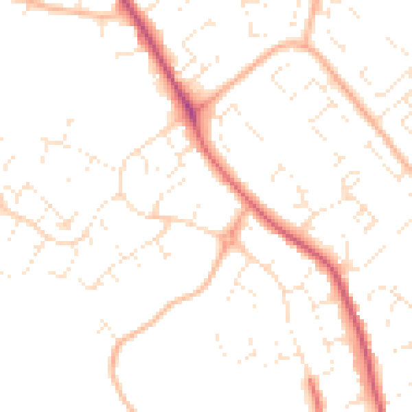 Daytime road noise heatmap for GL4 6AL