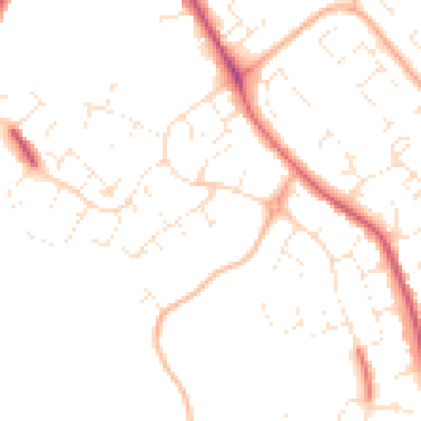 Daytime road noise heatmap for GL4 6AN