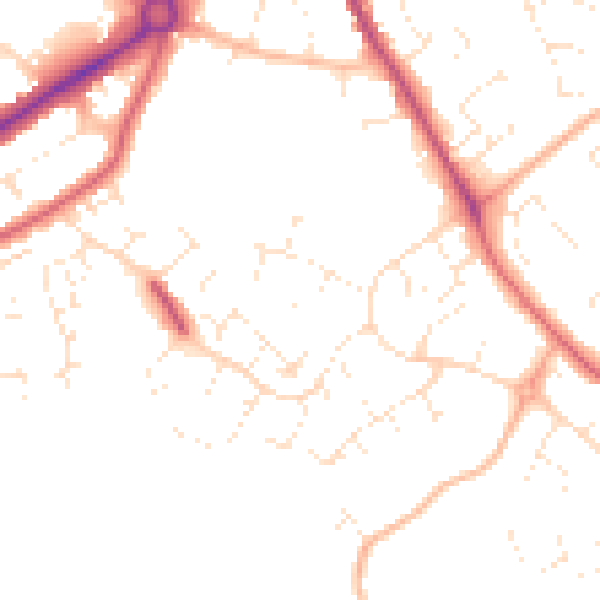 Daytime road noise heatmap for GL4 6BA