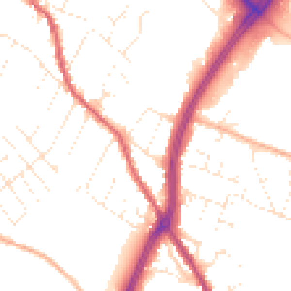 Daytime road noise heatmap for GL4 6BL