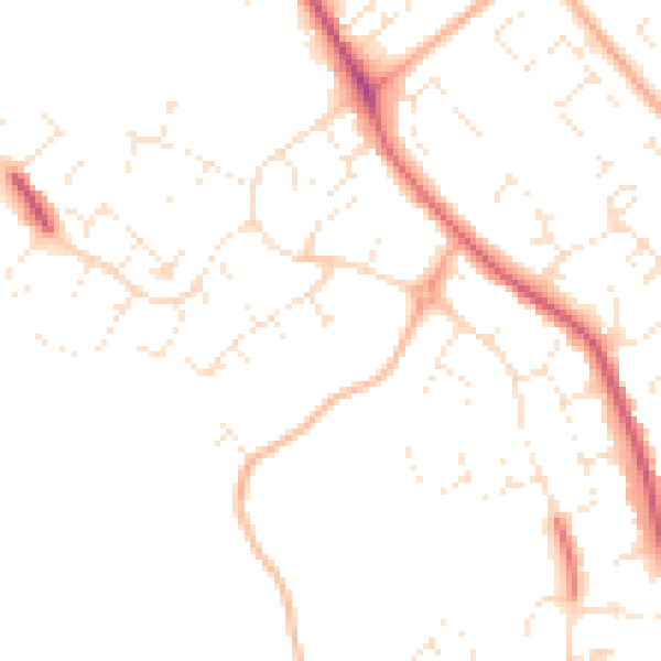 Daytime road noise heatmap for GL4 6BS