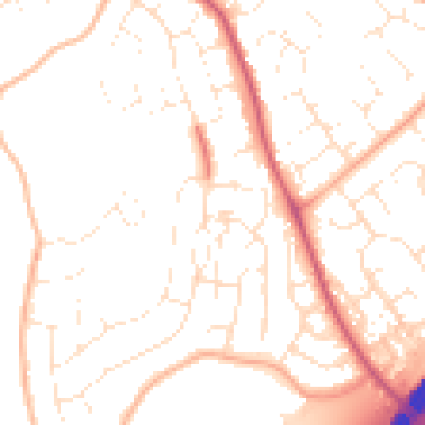 Daytime road noise heatmap for GL4 6DD