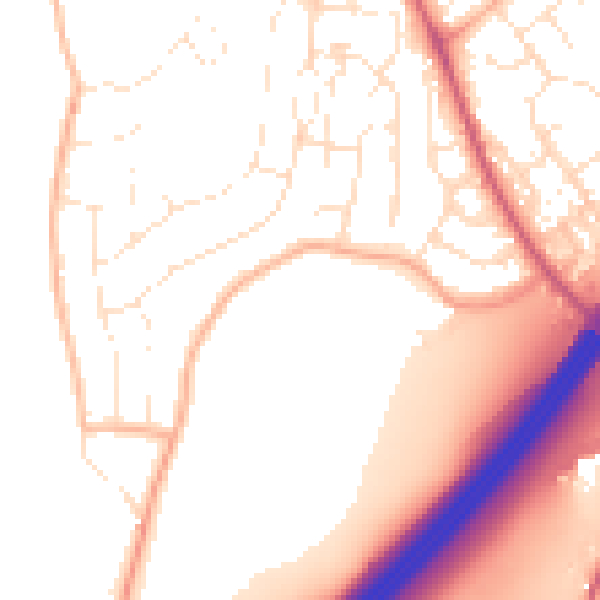 Daytime road noise heatmap for GL4 6ET