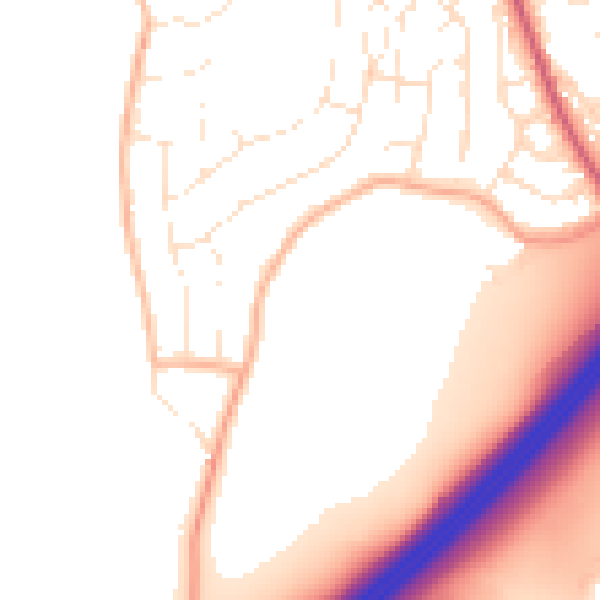 Daytime road noise heatmap for GL4 6EW