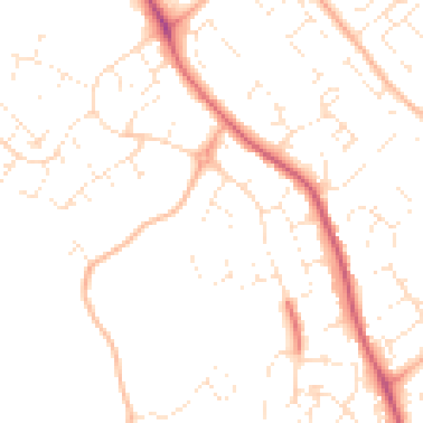 Daytime road noise heatmap for GL4 6HA