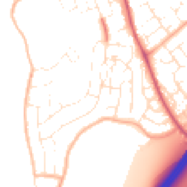 Daytime road noise heatmap for GL4 6HJ