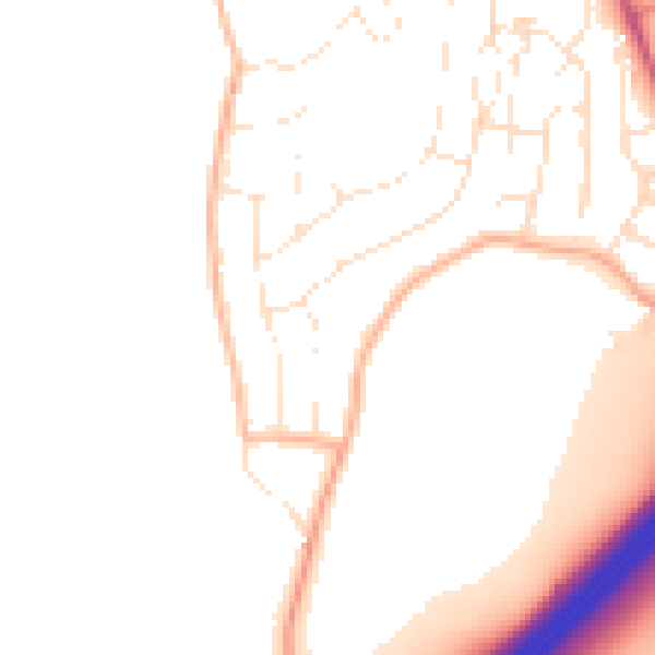 Daytime road noise heatmap for GL4 6HU