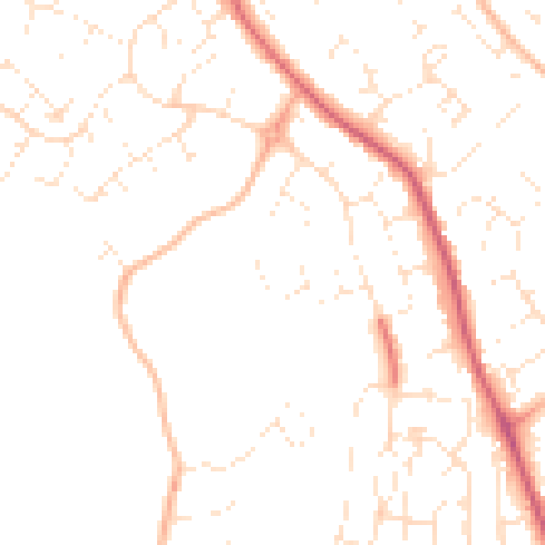 Daytime road noise heatmap for GL4 6JR