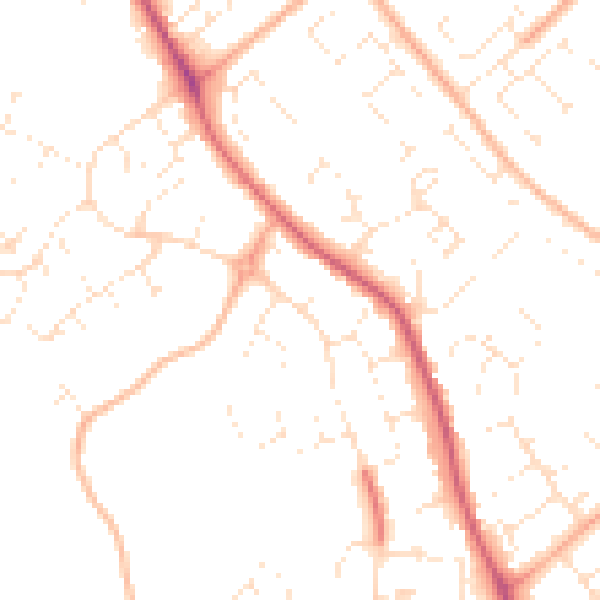 Daytime road noise heatmap for GL4 6LA