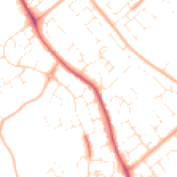 Daytime road noise heatmap for GL4 6NL