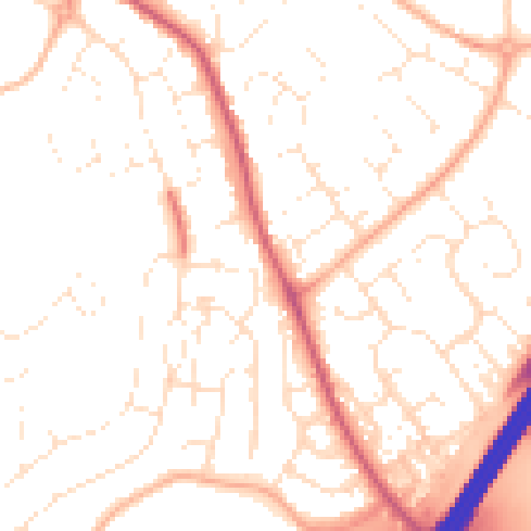 Daytime road noise heatmap for GL4 6NN