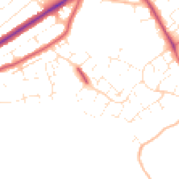 Daytime road noise heatmap for GL4 6NX