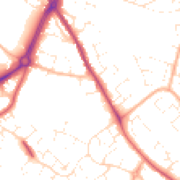 Daytime road noise heatmap for GL4 6QL