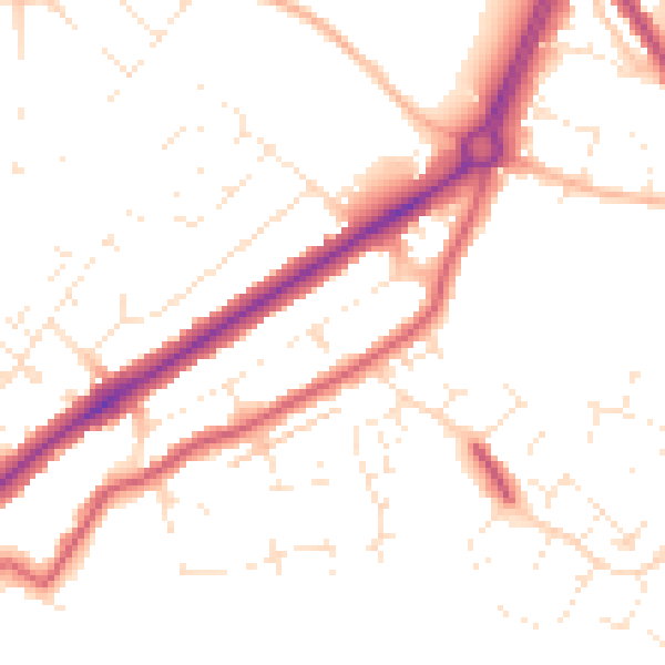 Daytime road noise heatmap for GL4 6SH