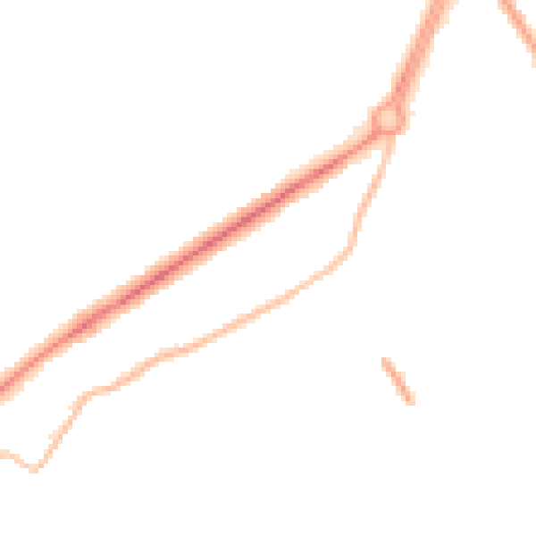 Night-time road noise heatmap for GL4 6SH