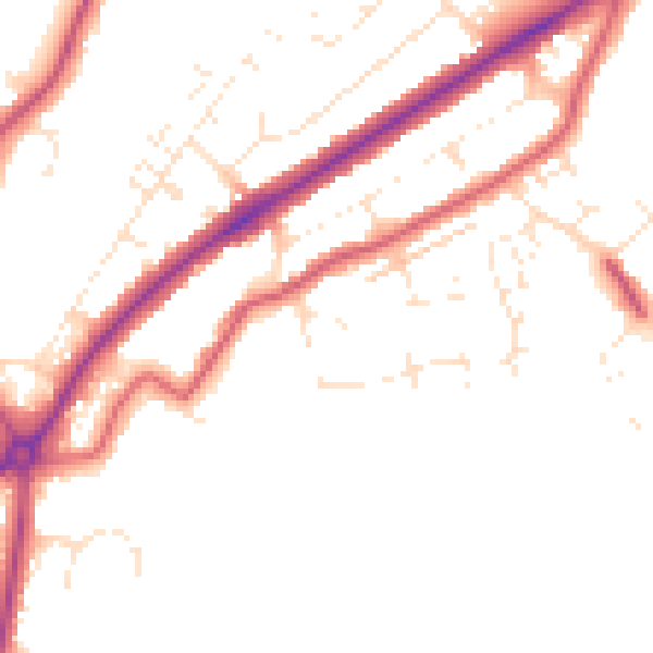 Daytime road noise heatmap for GL4 6SY